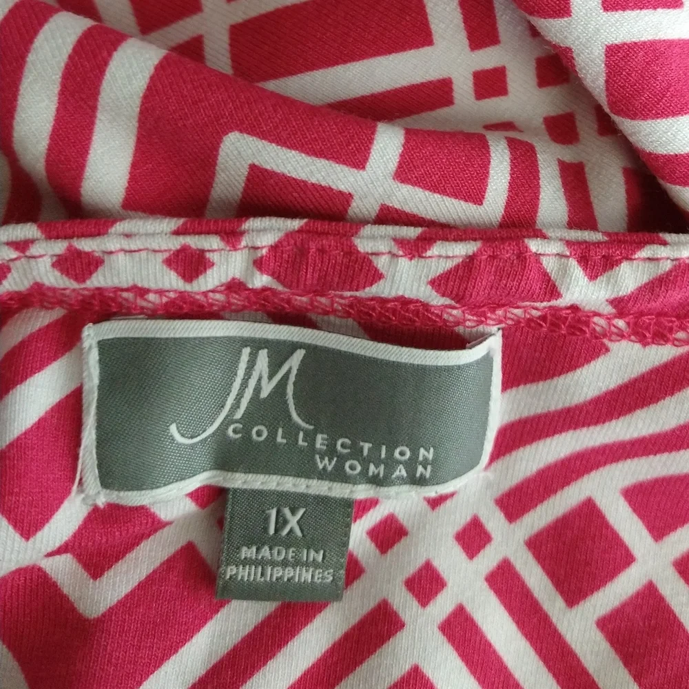 JM Collection pink and white sleeveless dress